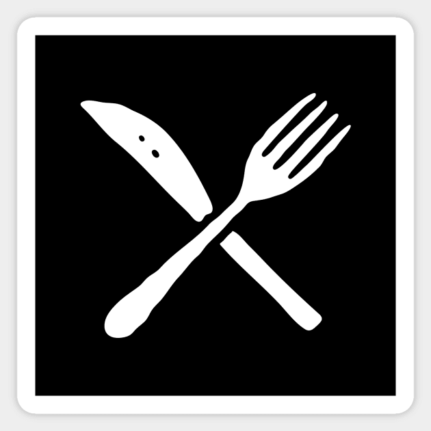 Fork and Knife Sticker by tommartinart